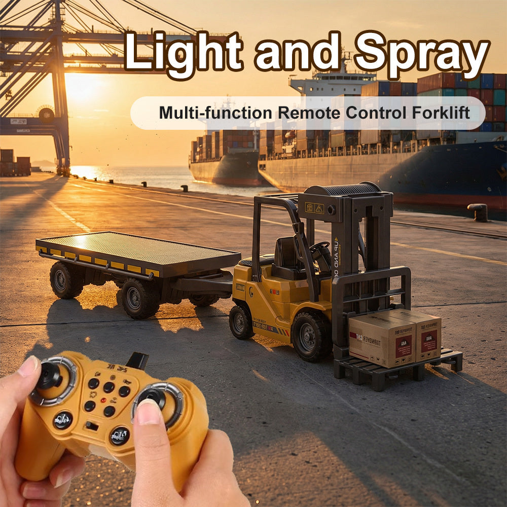 1:24 Remote Control Forklift Toy with Flatbed Trailer – image 1