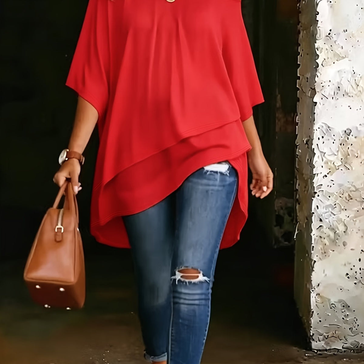 Plus Size Off-Shoulder Three-Quarter Sleeve Top – image 16