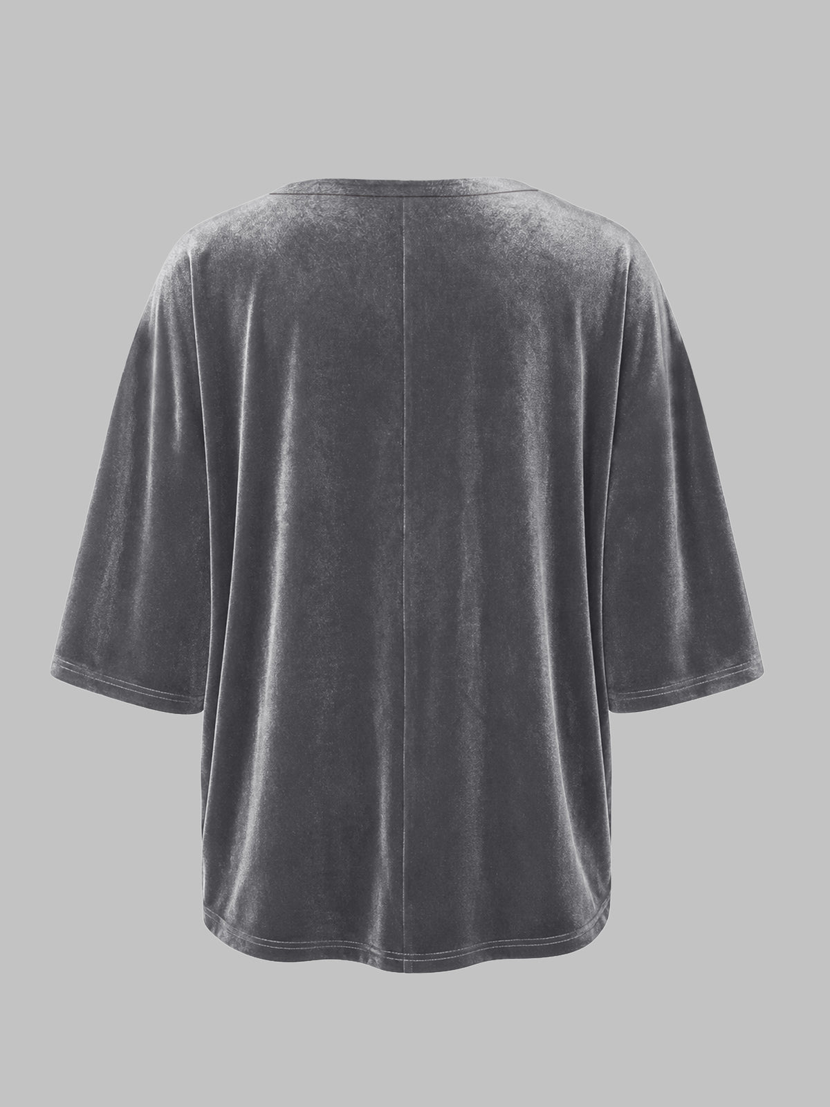 Plus Size Velvet V-Neck Relaxed Top – image 9