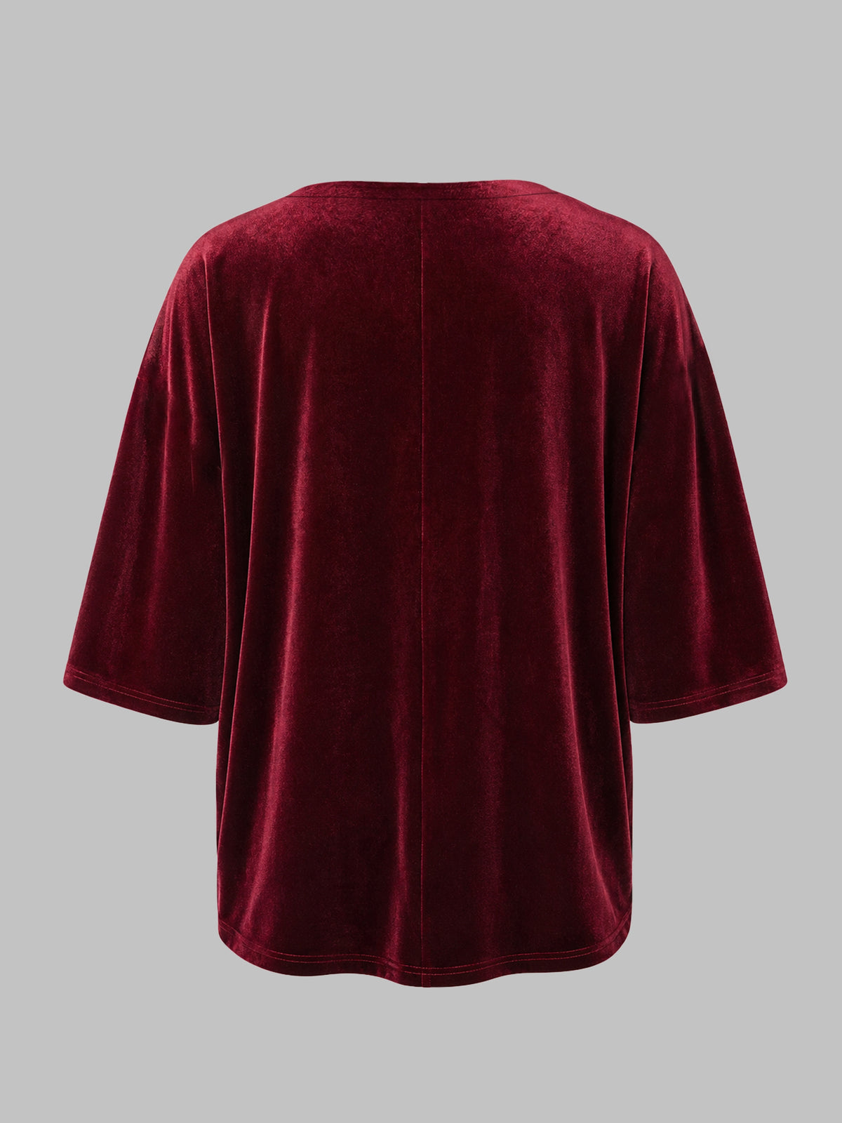 Plus Size Velvet V-Neck Relaxed Top – image 5
