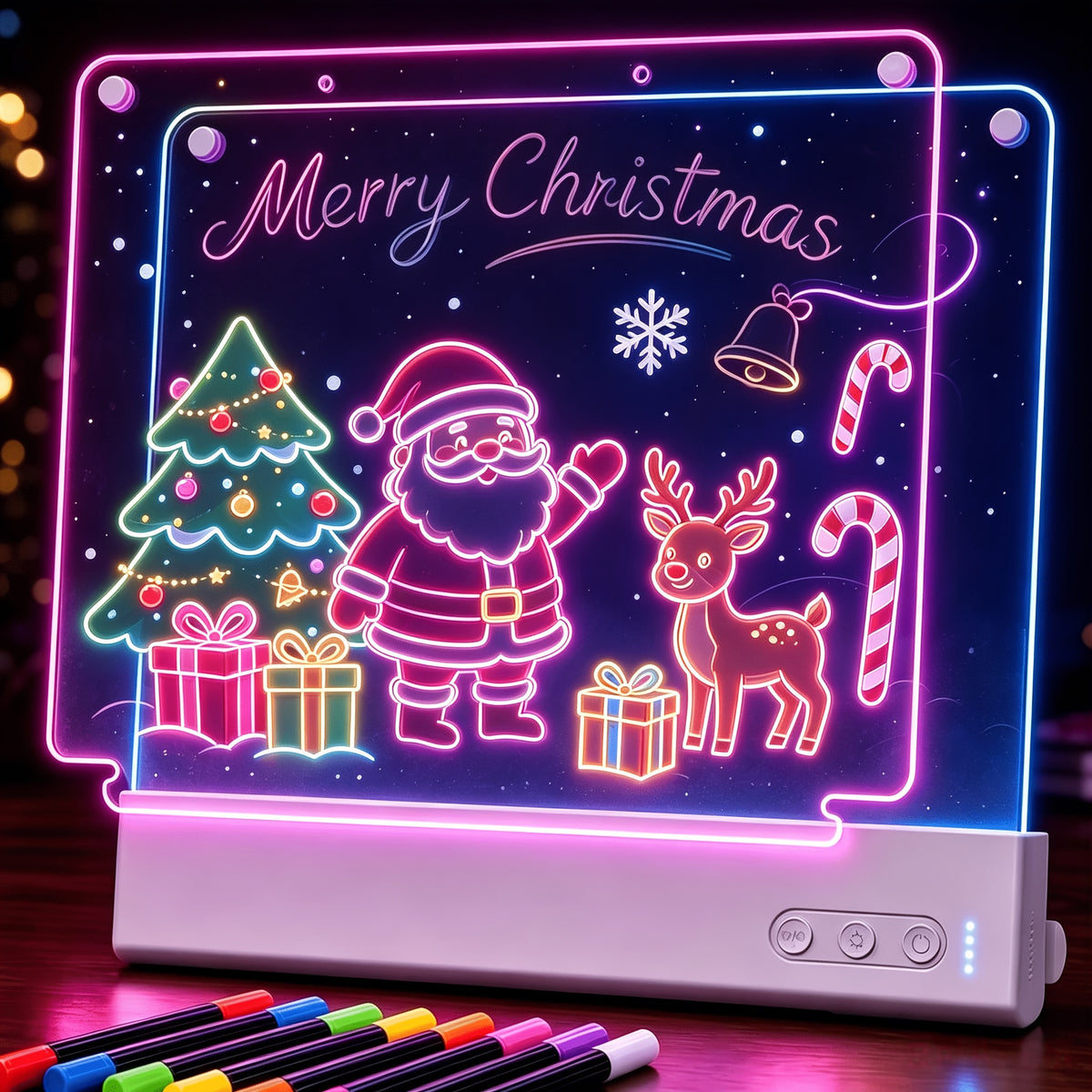Kids' Rechargeable LED Drawing Board with Dual Panels – image 11