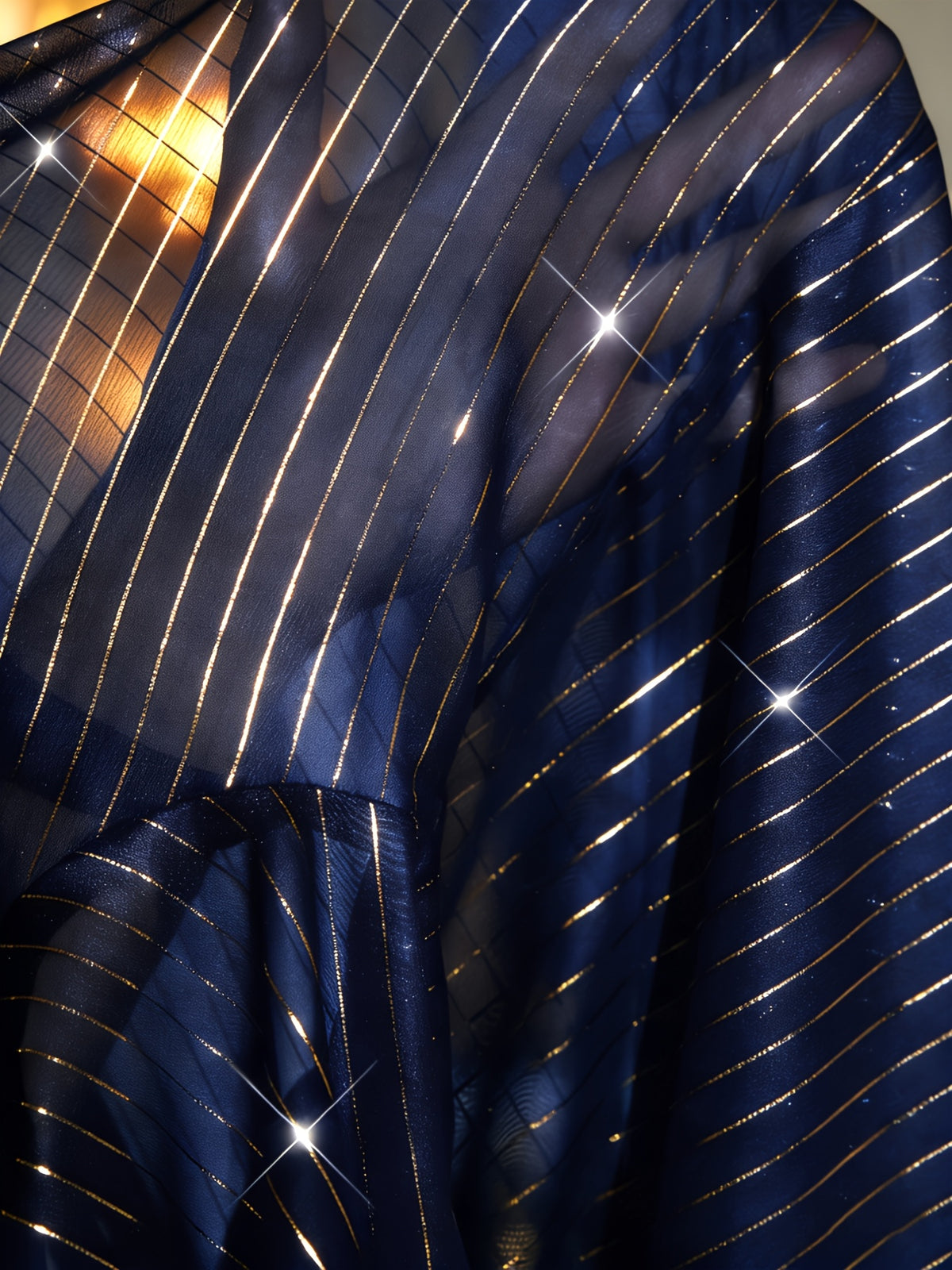 Plus Size Gold Stripe Longline Button-Up Shirt – image 21
