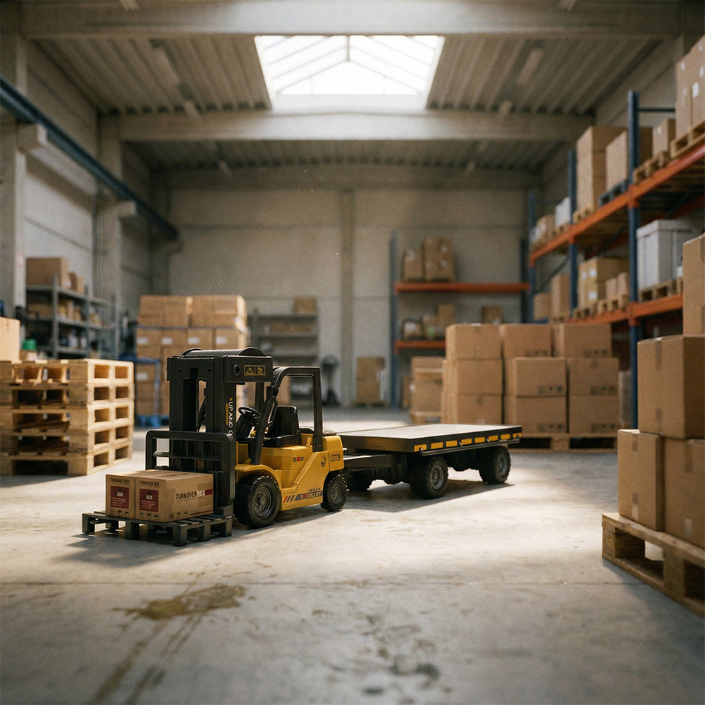 1:24 Remote Control Forklift Toy with Flatbed Trailer – image 7
