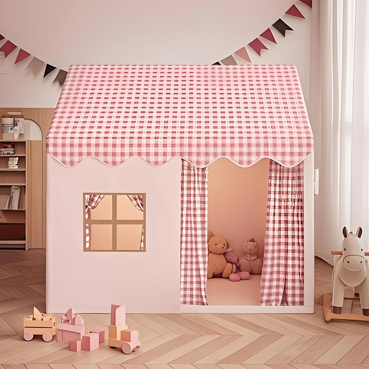 Kids' Pink Princess Castle Play Tent styled