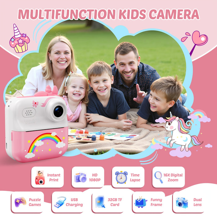 Kids' Pink Instant Print Camera with 32GB Memory Card – detail 3