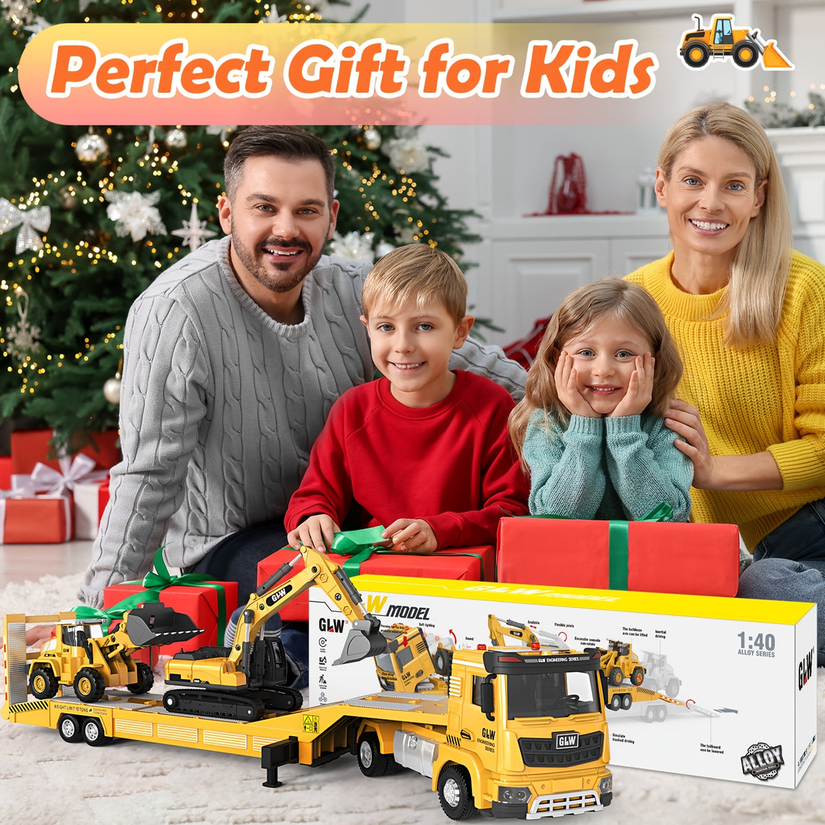 Kids' Yellow Construction Vehicle & Digger Toy Set – image 1