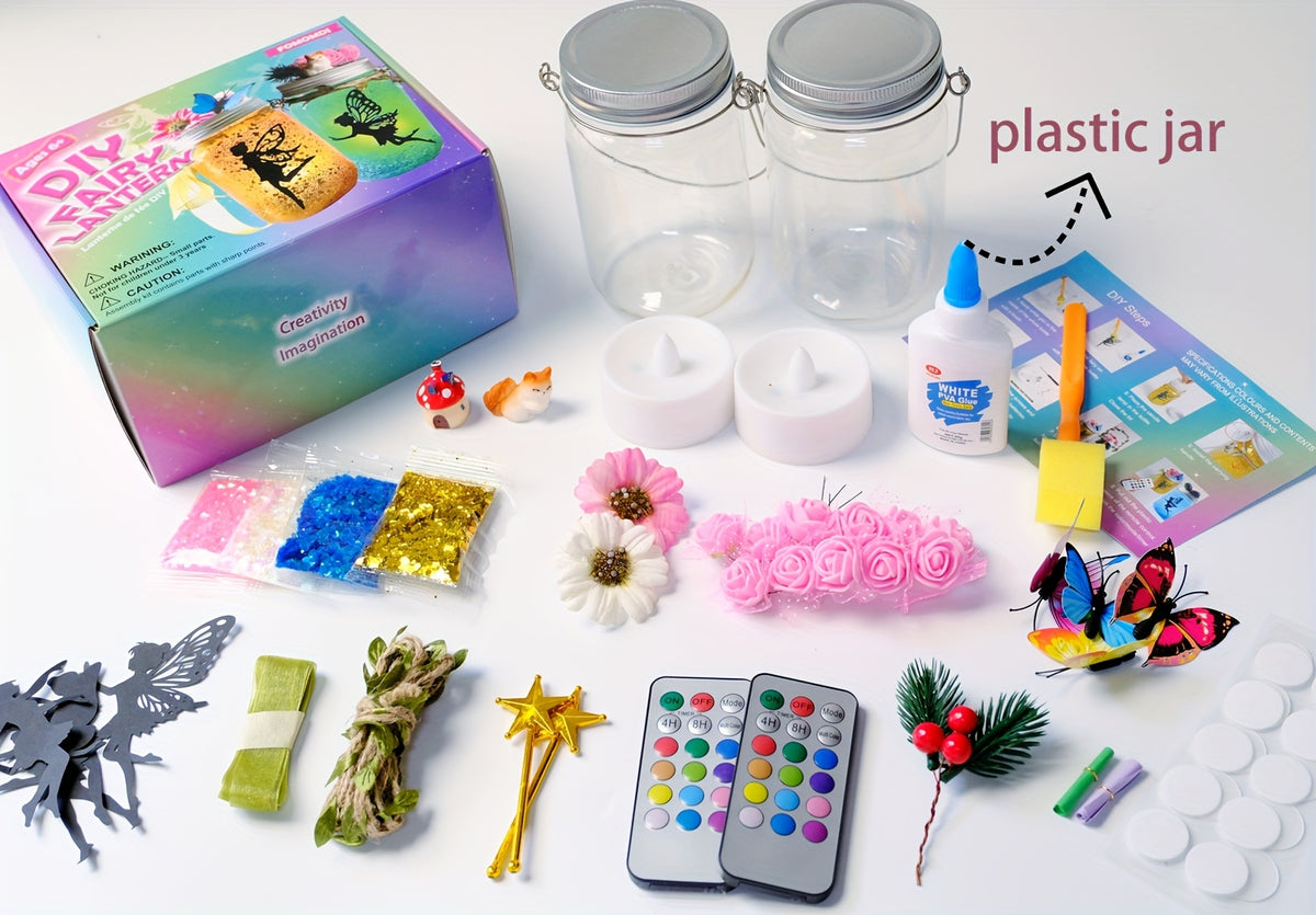 DIY Fairy Lantern Craft Kit with Remote-Control Light styled