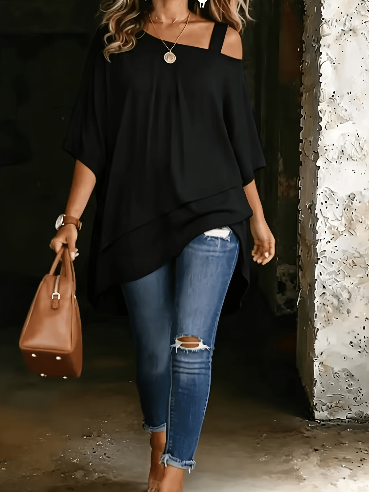 Plus Size Off-Shoulder Three-Quarter Sleeve Top – image 8