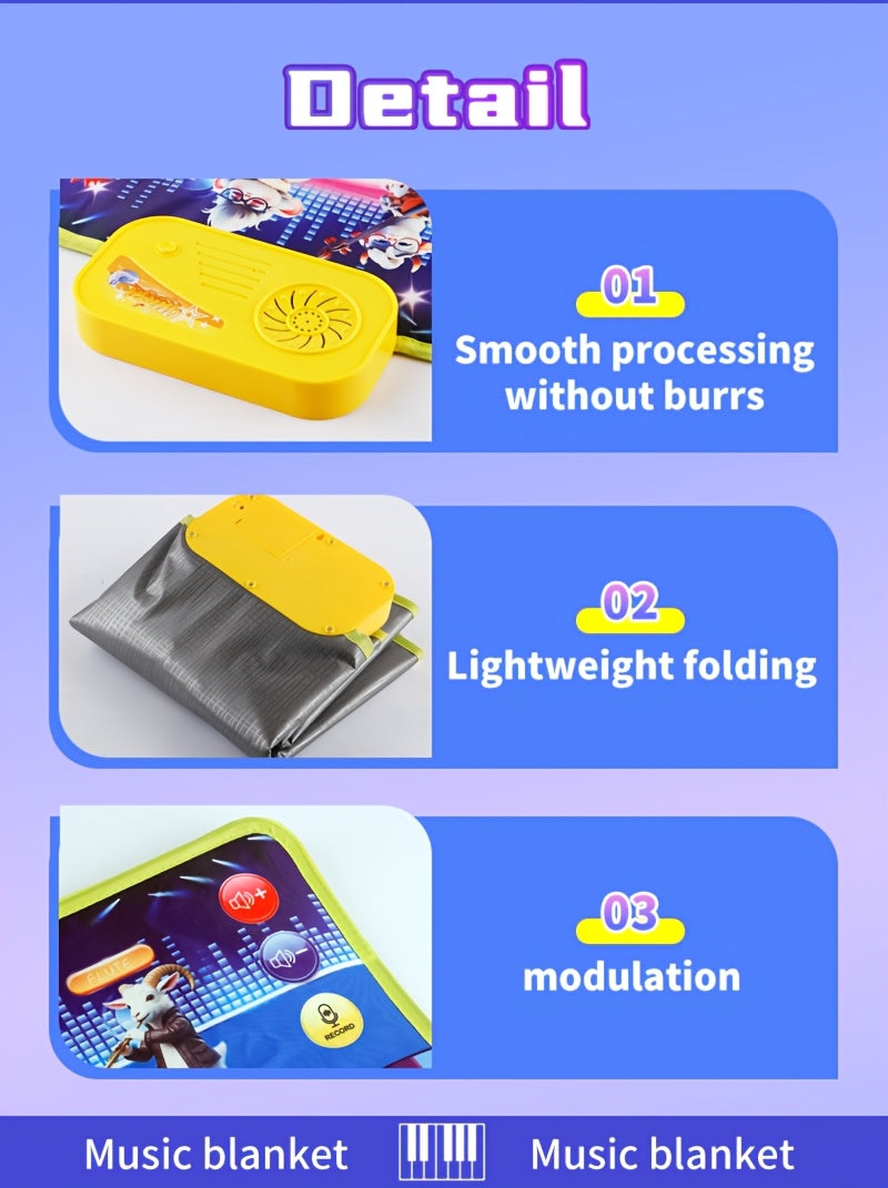 Kids' Musical Piano Mat with Animal Sounds & 6 Instrument Modes – image 8