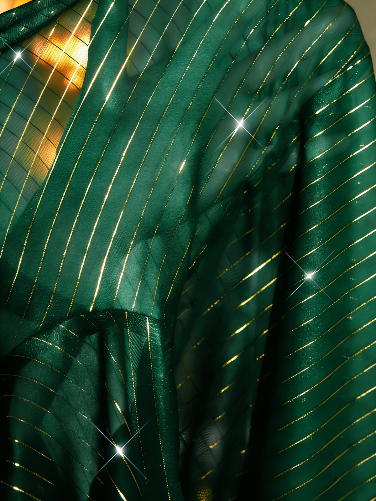 Plus Size Gold Stripe Longline Button-Up Shirt – image 17