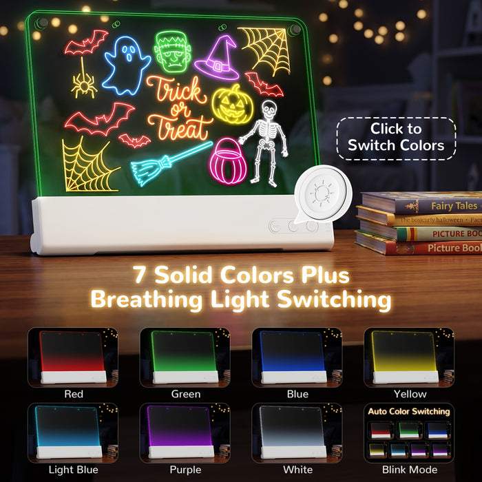 Kids' Rechargeable LED Drawing Board with Dual Panels – detail 4