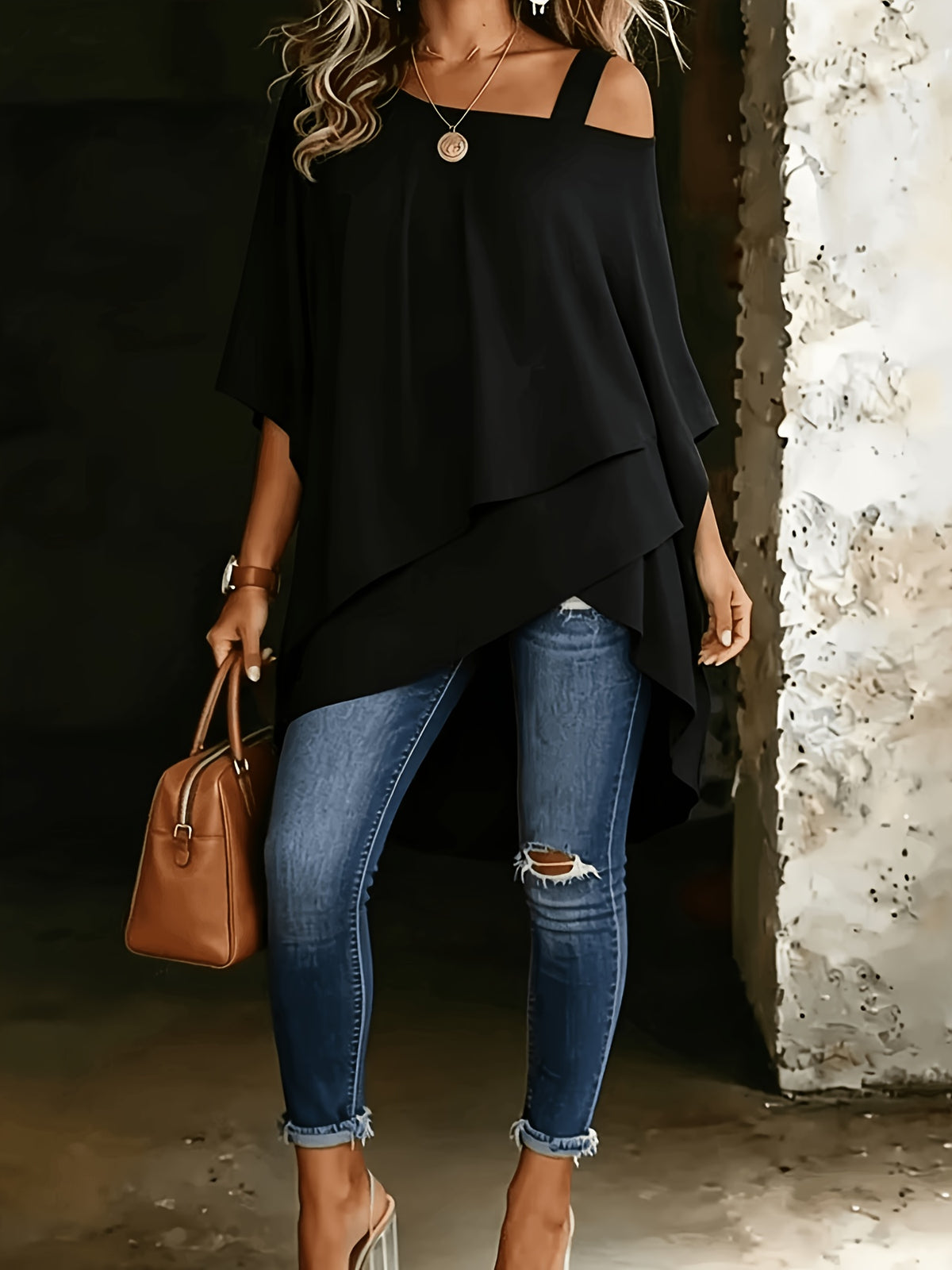Plus Size Off-Shoulder Three-Quarter Sleeve Top – image 9