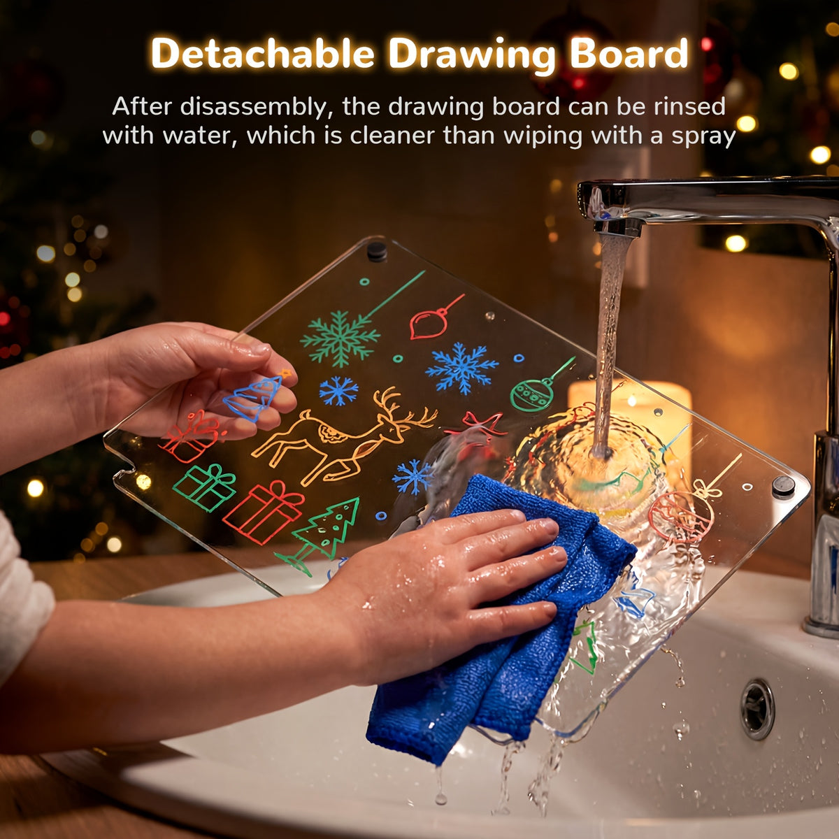 Kids' Rechargeable LED Drawing Board with Dual Panels – image 8
