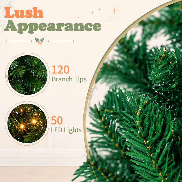 90cm Pre-Lit Mini Christmas Tree with 50 Warm White LEDs – detail 4