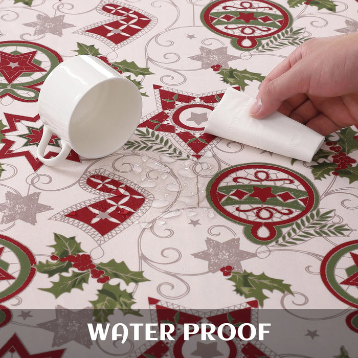Rectangular Christmas Tablecloth in Red or White – detail 2