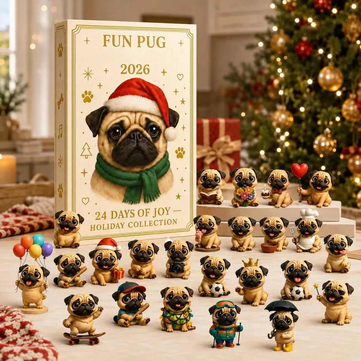 Pug Christmas Advent Calendar 2026 – 24-Day Countdown – image 1