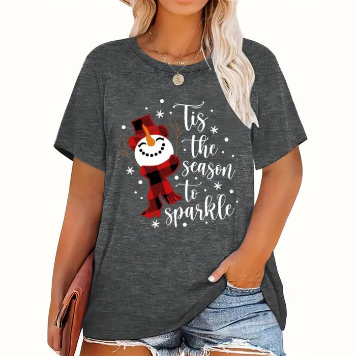 Christmas Santa Print Round-Neck T-Shirt-SALE – detail 4