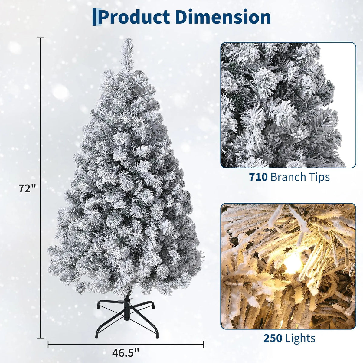 Pre-Lit Flocked Christmas Tree with Warm White LEDs, 4.5–7.5 ft – image 20