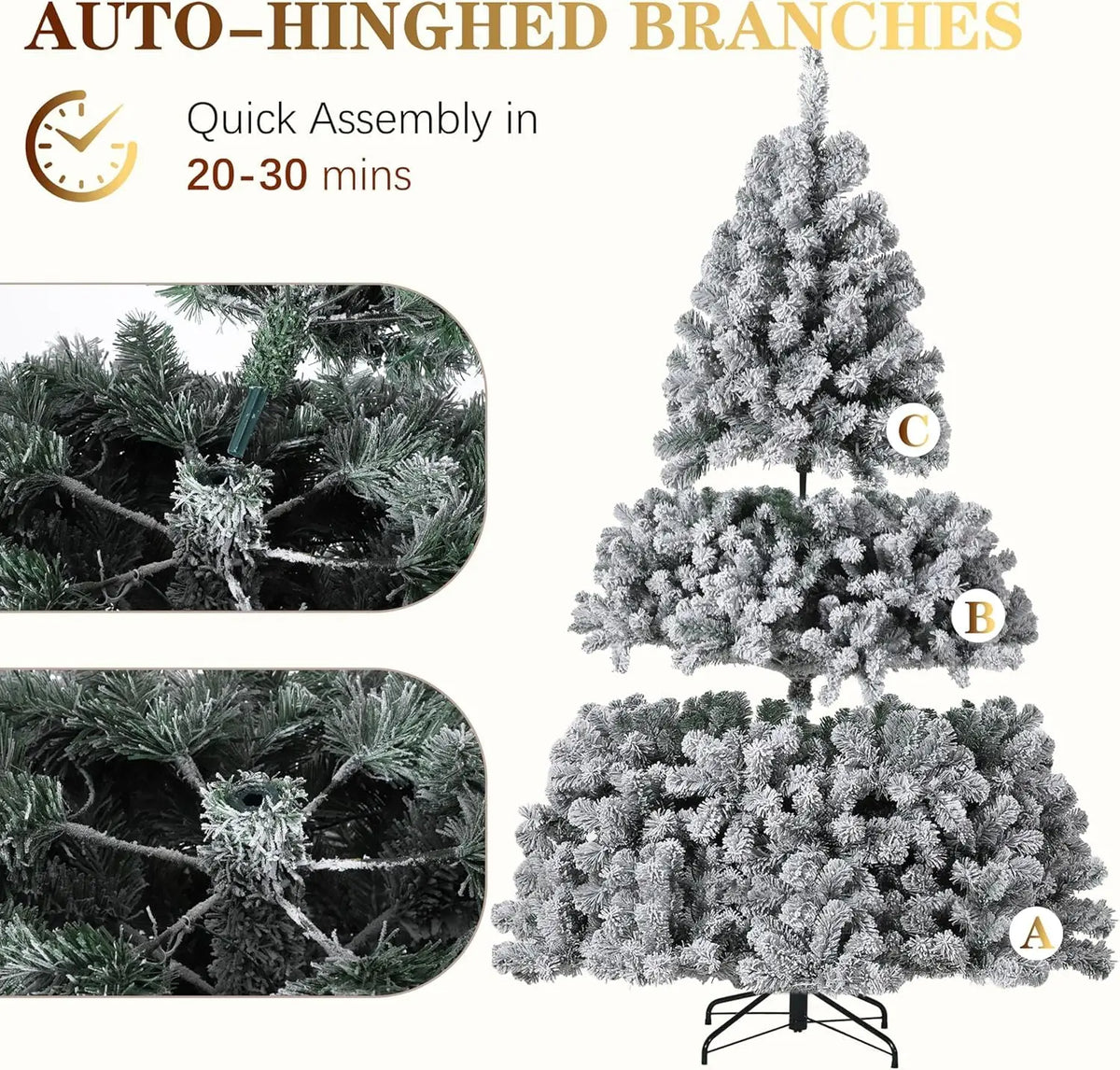 Pre-Lit Flocked Christmas Tree with Warm White LEDs, 4.5–7.5 ft – image 18