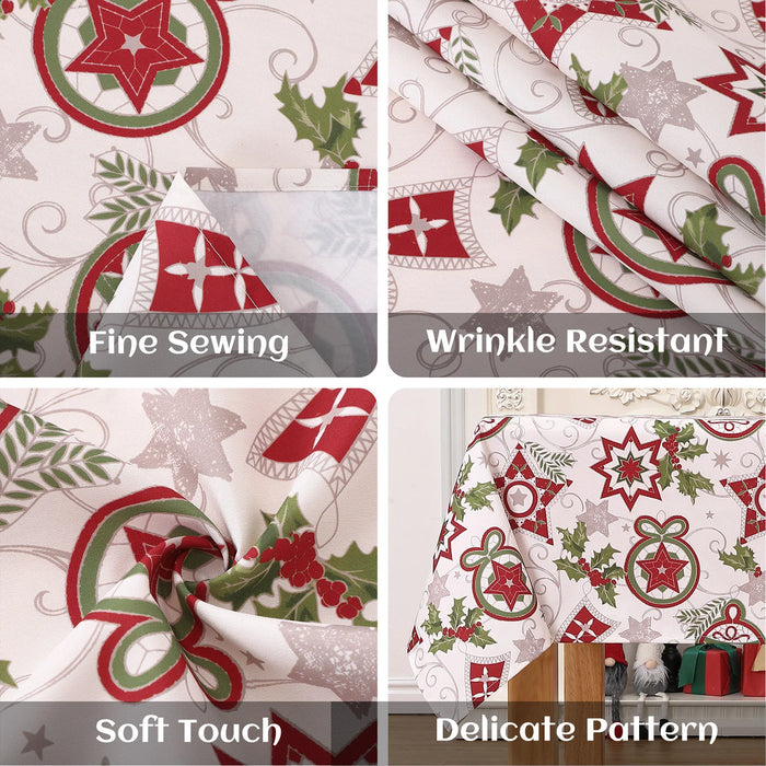 Rectangular Christmas Tablecloth in Red or White – detail 4