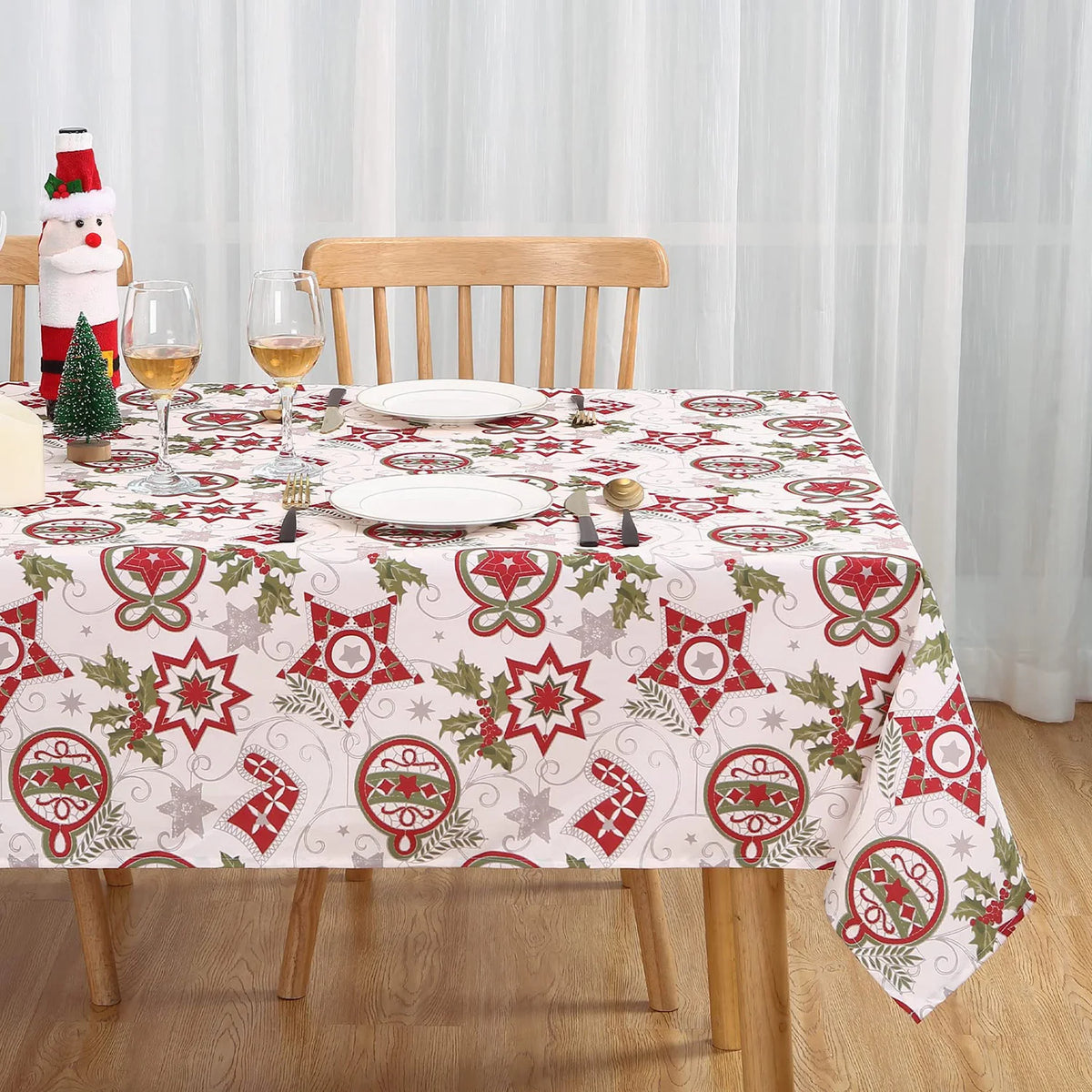 Rectangular Christmas Tablecloth in Red or White – image 9