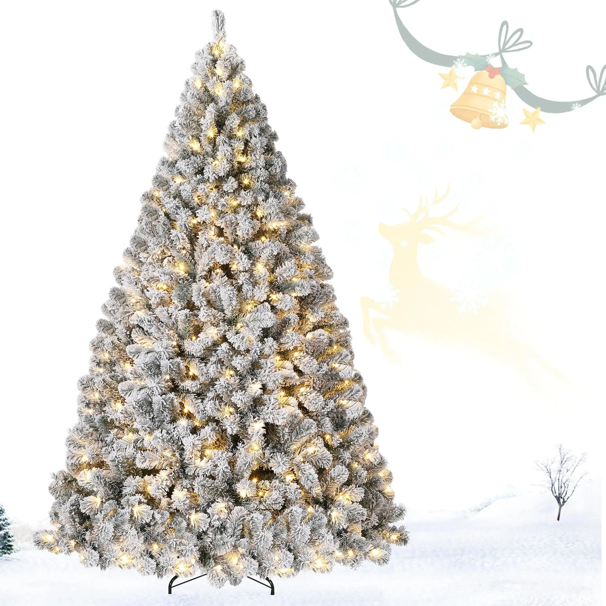 Pre-Lit Flocked Christmas Tree with Warm White LEDs, 4.5–7.5 ft – image 13