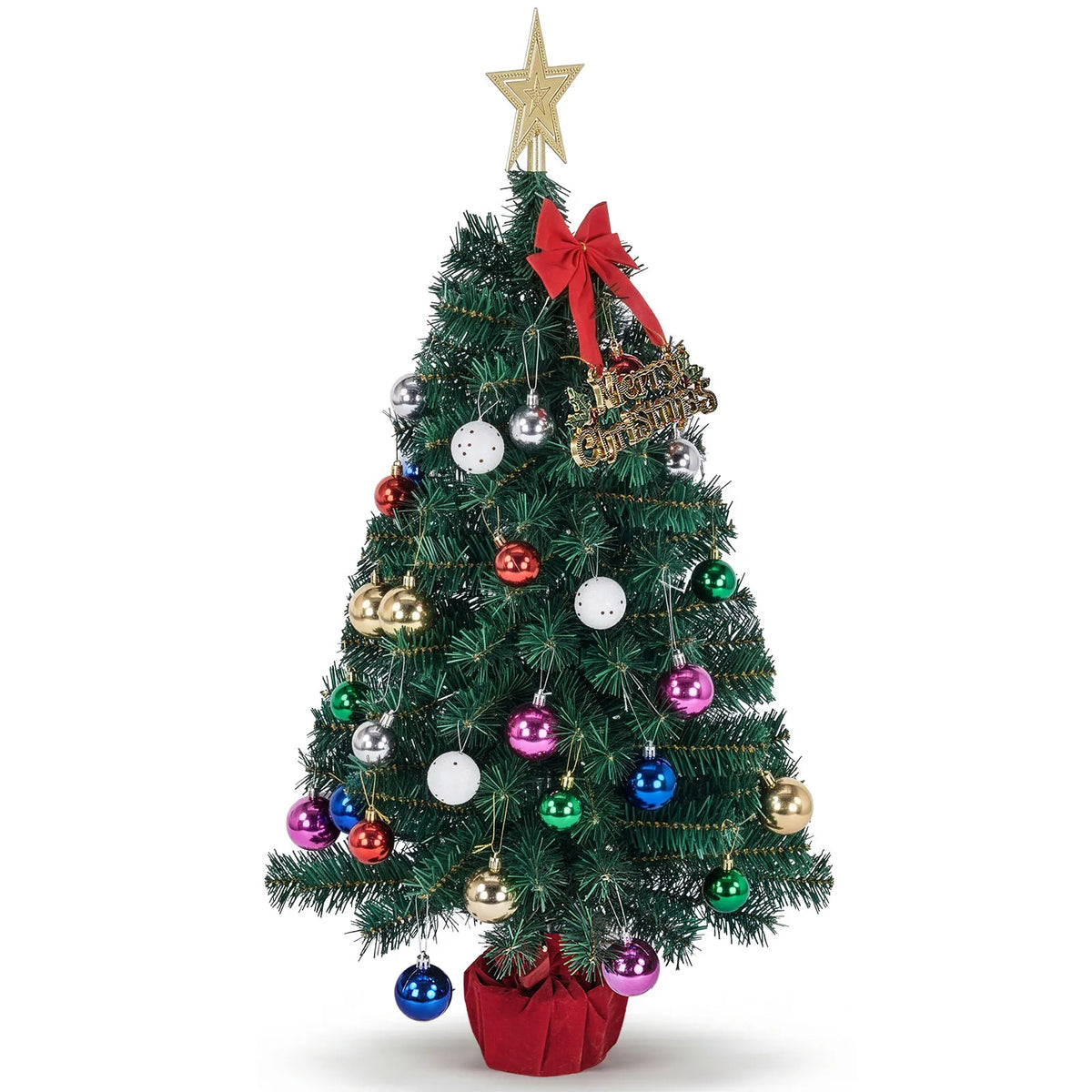 90cm Pre-Lit Mini Christmas Tree with 50 Warm White LEDs – image 8