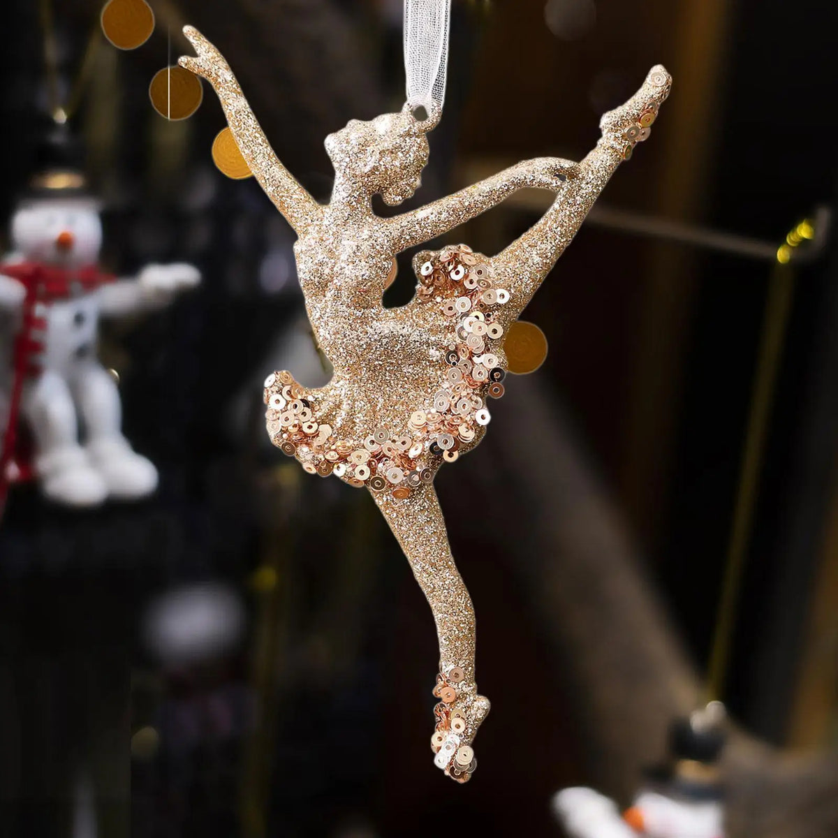 Gold Ballerina Hanging Christmas Tree Ornament – image 6