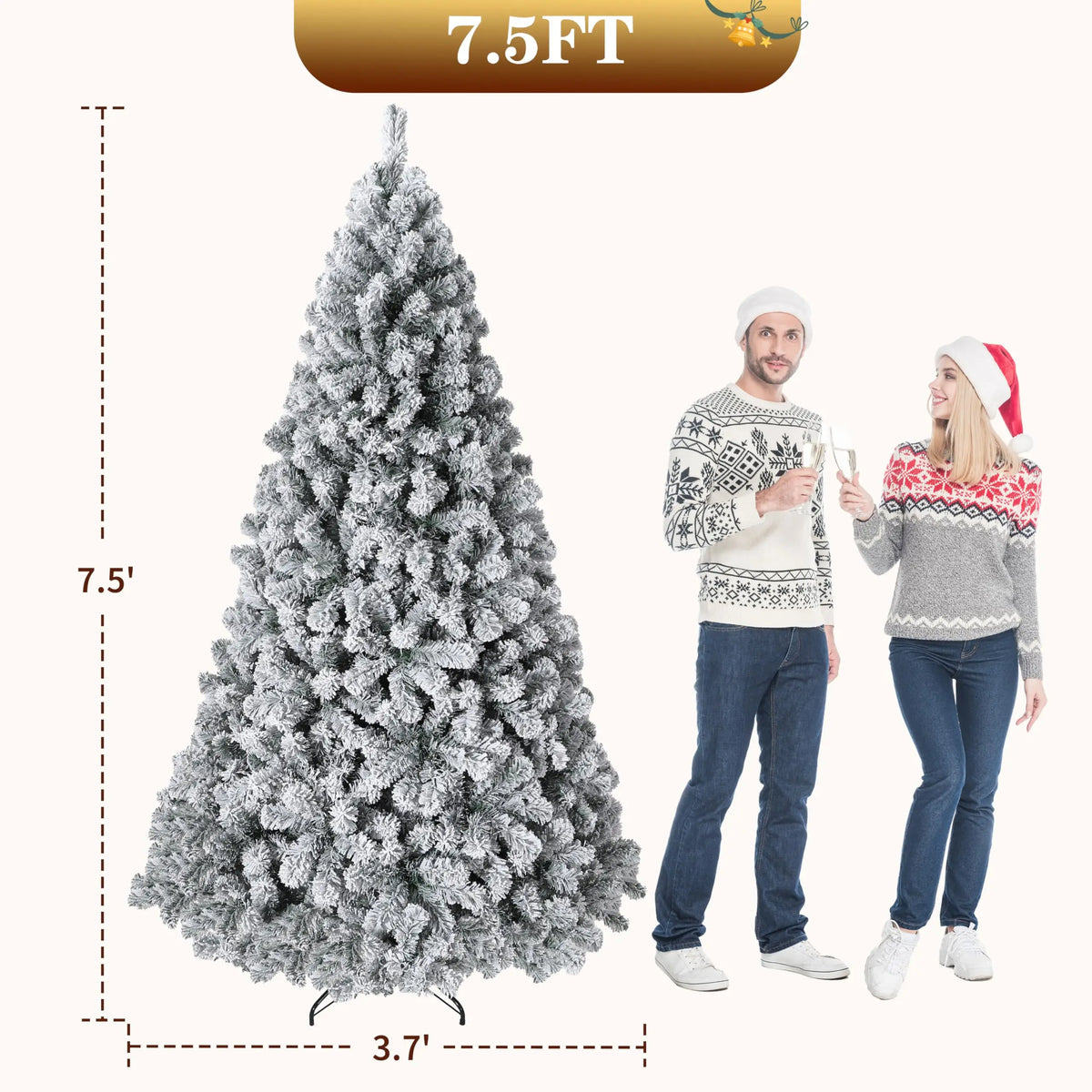Pre-Lit Flocked Christmas Tree with Warm White LEDs, 4.5–7.5 ft – image 11