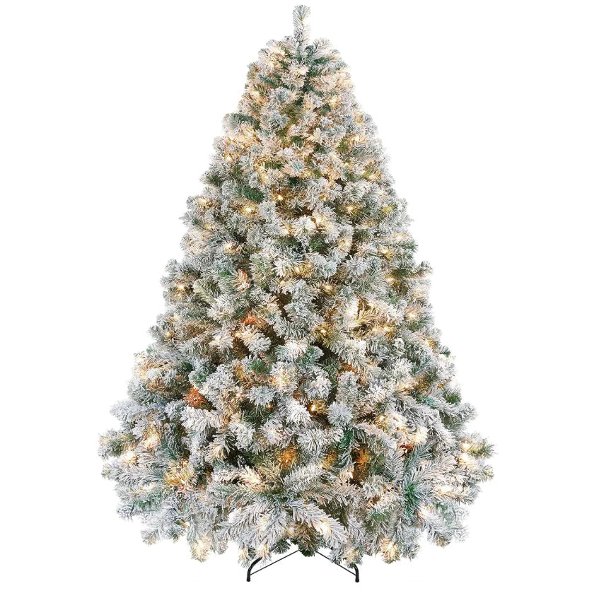 Pre-Lit Flocked Christmas Tree with Warm White LEDs, 4.5–7.5 ft – image 9