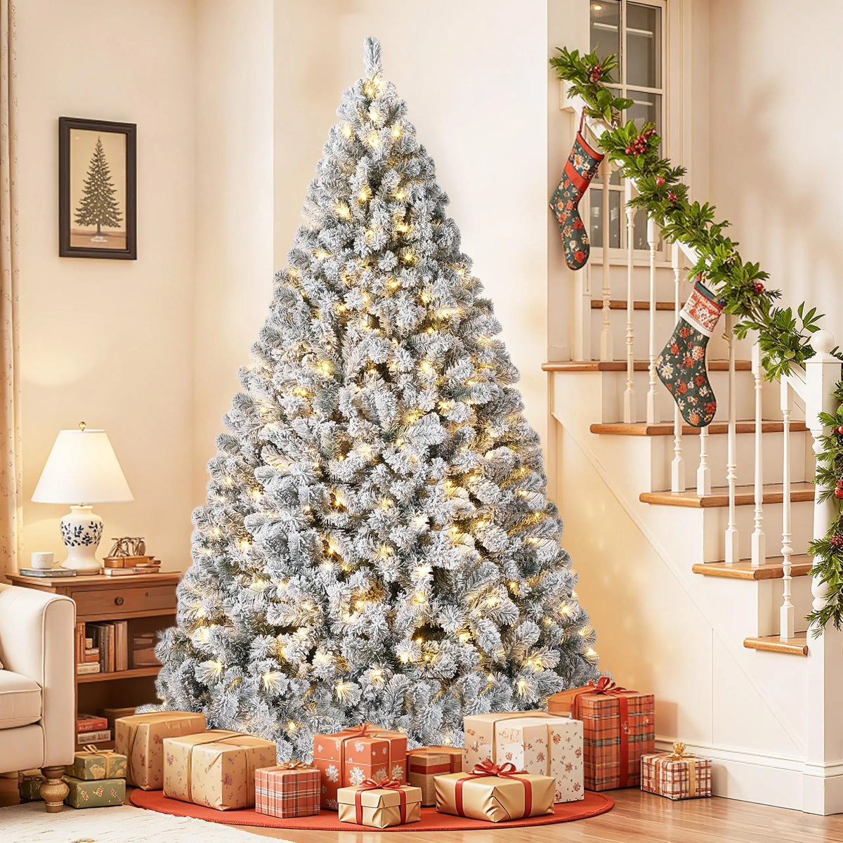 Pre-Lit Flocked Christmas Tree with Warm White LEDs, 4.5–7.5 ft – image 17