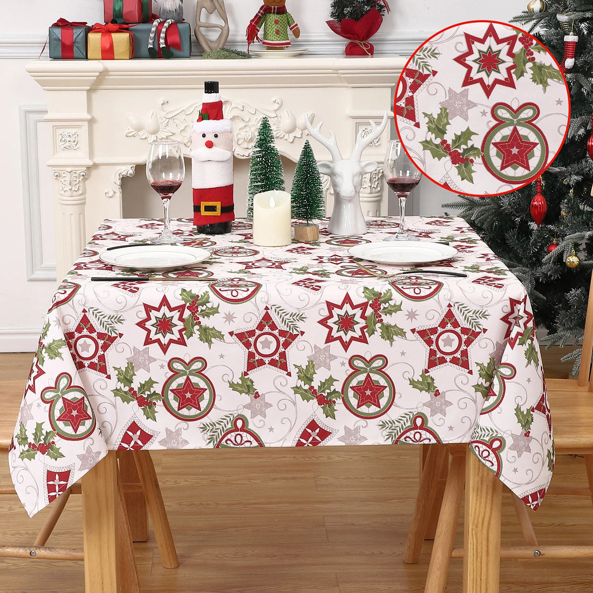 Rectangular Christmas Tablecloth in Red or White – image 8