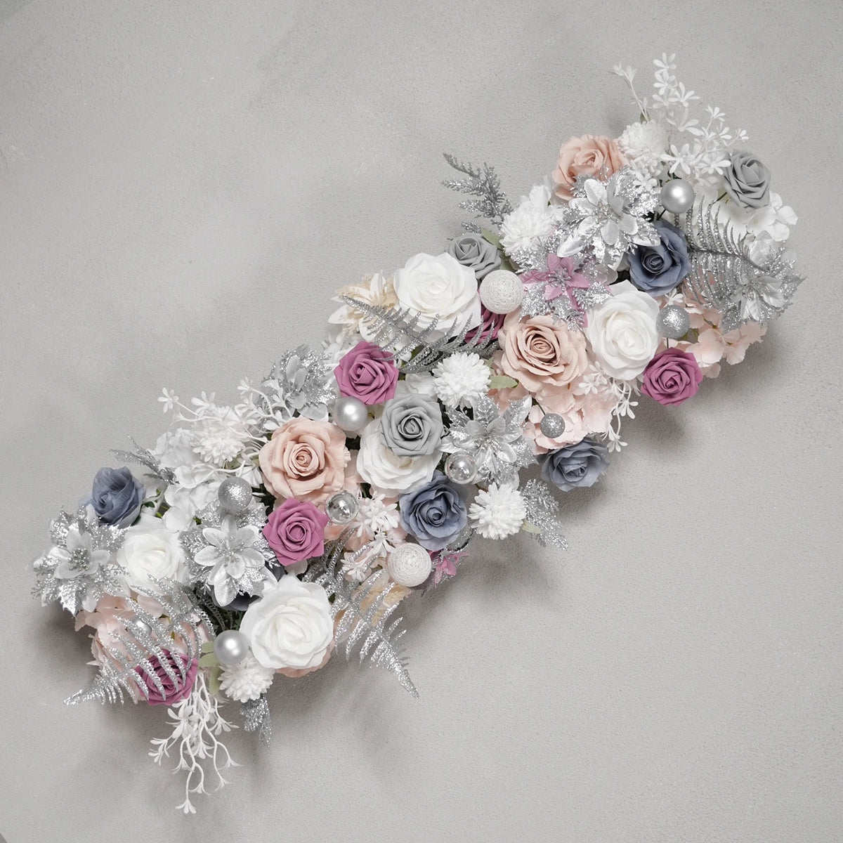 Artificial Red Rose & Greenery Table Garland – image 7