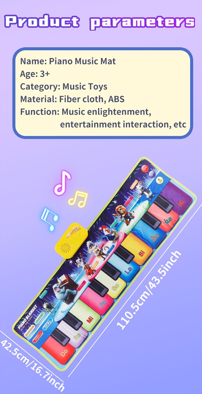Kids' Musical Piano Mat with Animal Sounds & 6 Instrument Modes – image 9