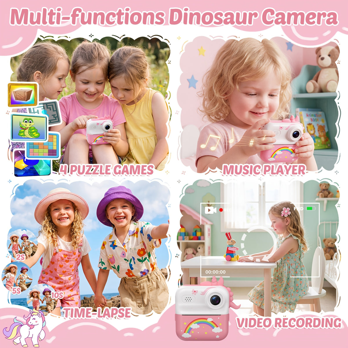 Kids' Pink Instant Print Camera with 32GB Memory Card – image 8
