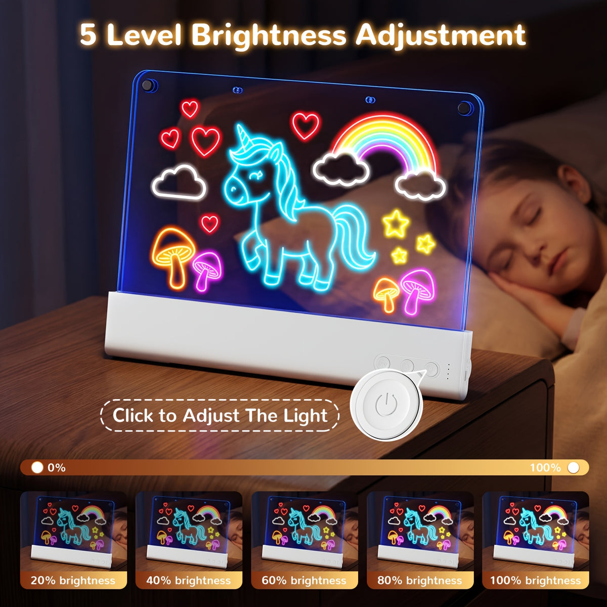 Kids' Rechargeable LED Drawing Board with Dual Panels – image 7