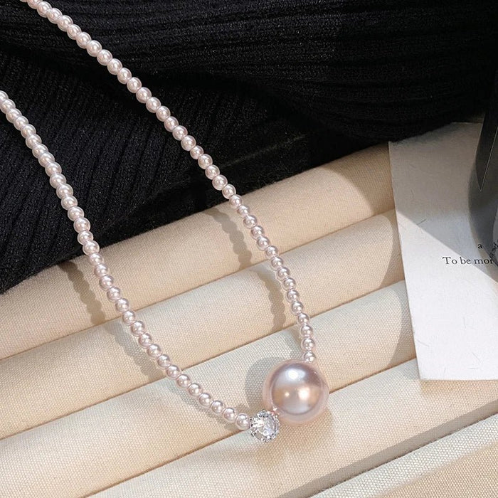 Women's Simulated Pearl Beaded Necklace – detail 2