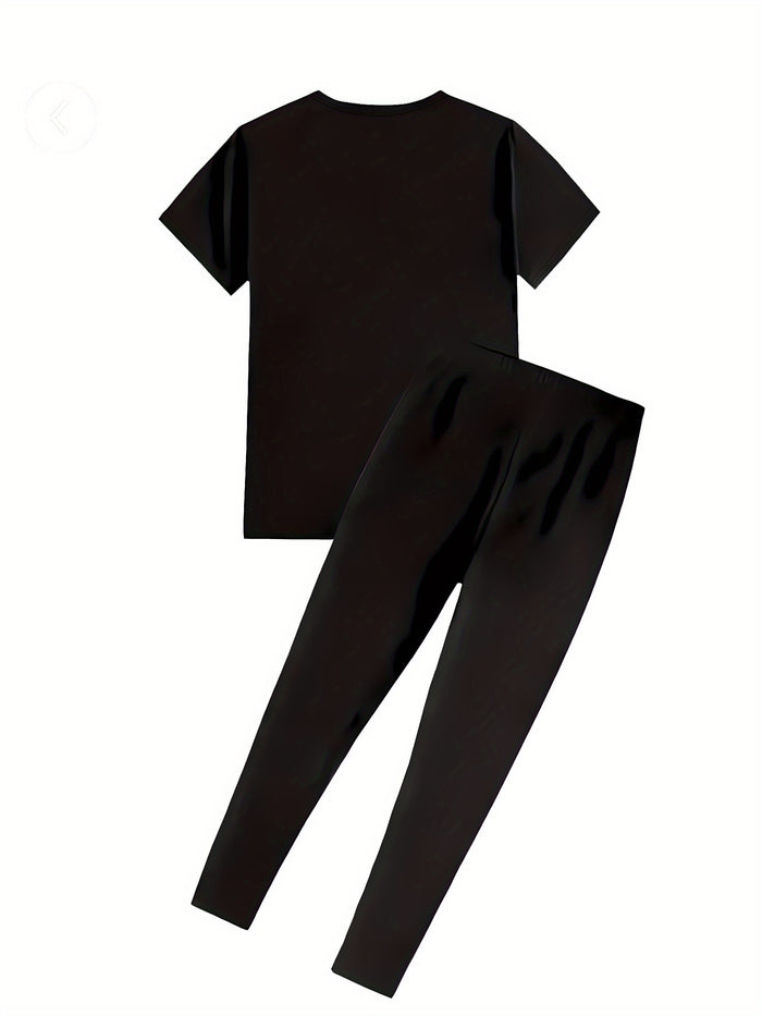 Plus Size Black Grandma Claus Top & Trousers Set – detail 3