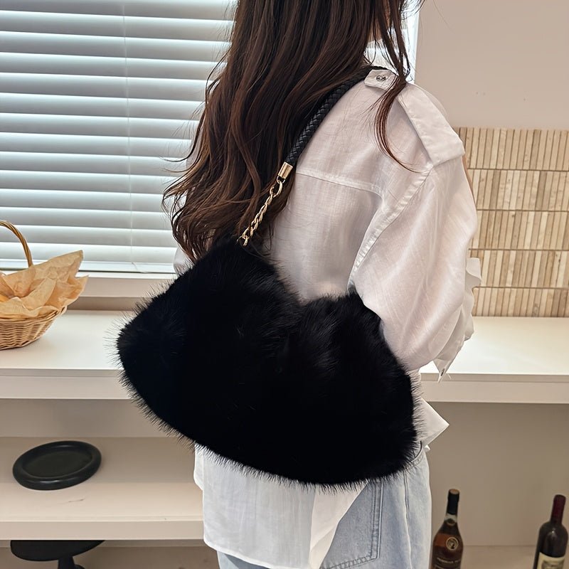 Velvet Shoulder Tote Bag with Zip Closure – image 11