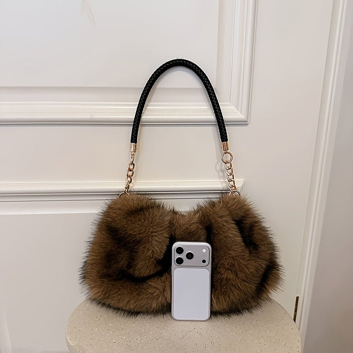 Velvet Shoulder Tote Bag with Zip Closure – detail 3