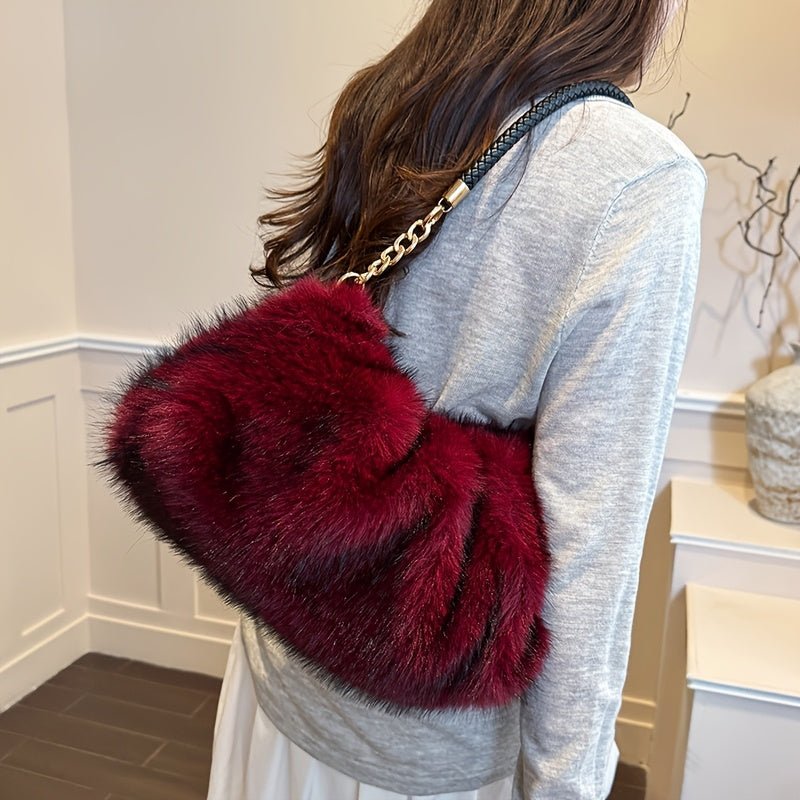 Velvet Shoulder Tote Bag with Zip Closure – image 10