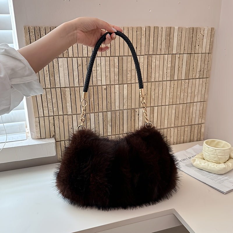 Velvet Shoulder Tote Bag with Zip Closure – image 13