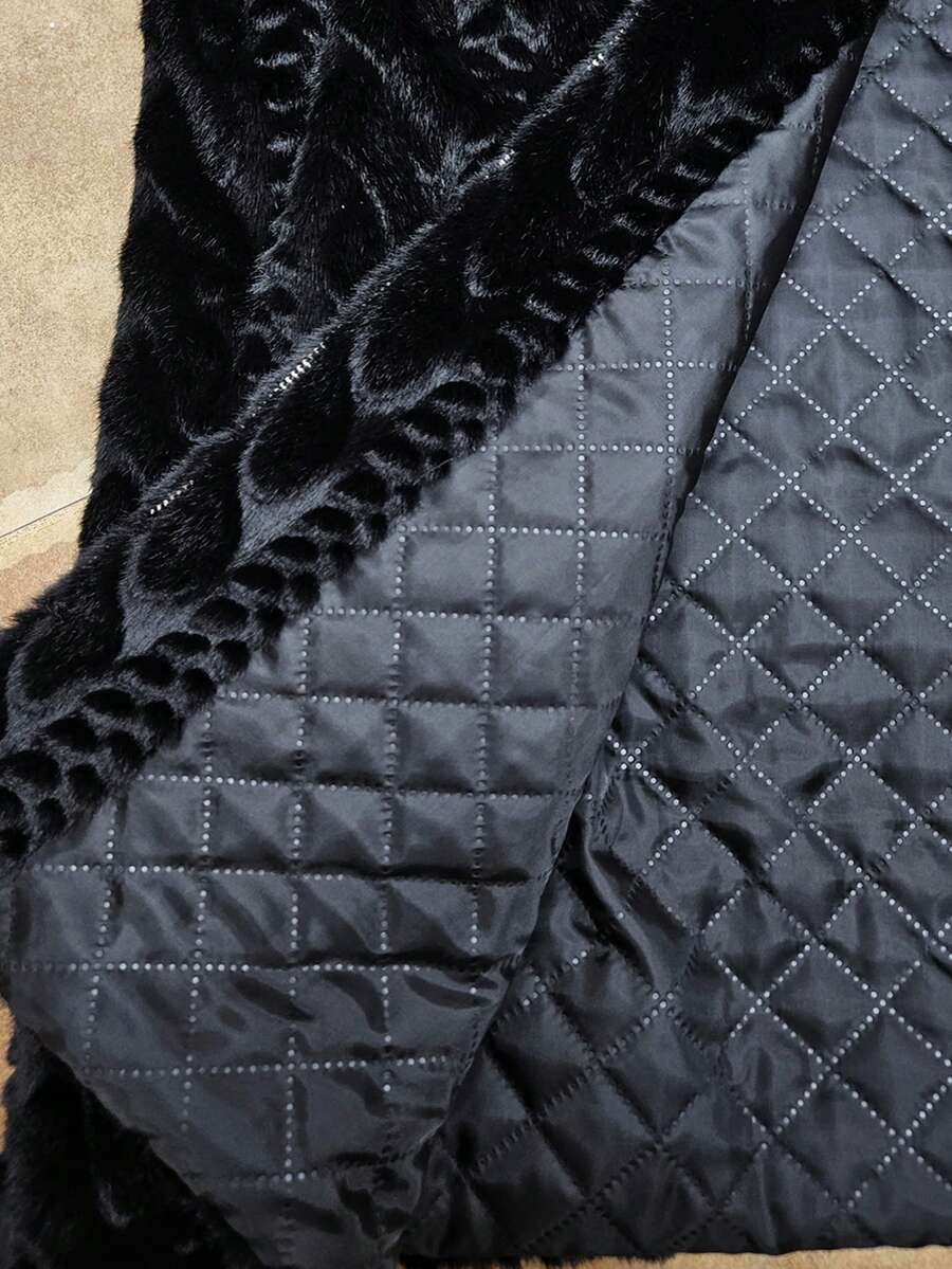 Plus Size Black Hooded Zip-Up Coat – image 13