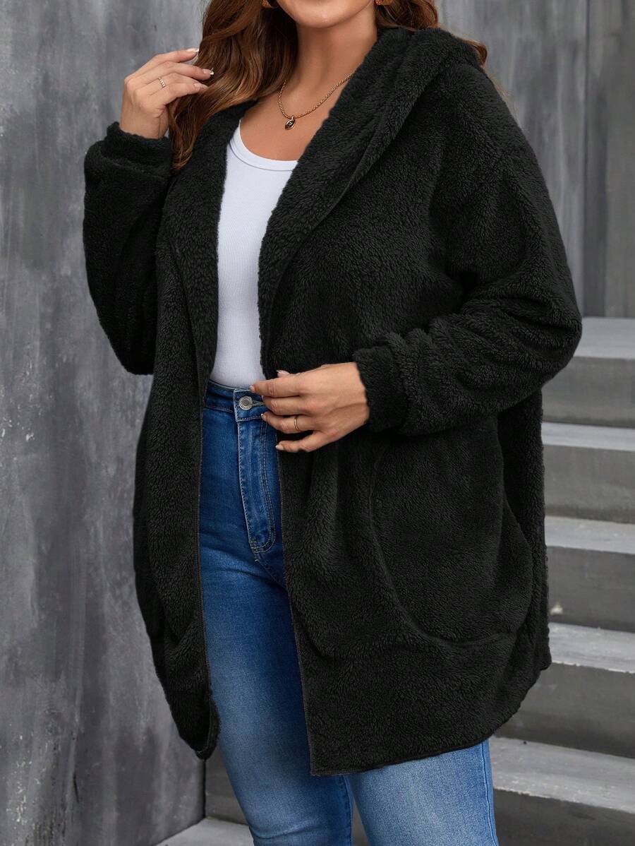 Plus Size Hooded Zip-Up Teddy Jacket – image 61