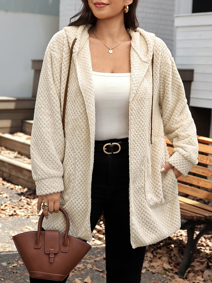Plus Size Hooded Zip-Up Teddy Jacket – image 30