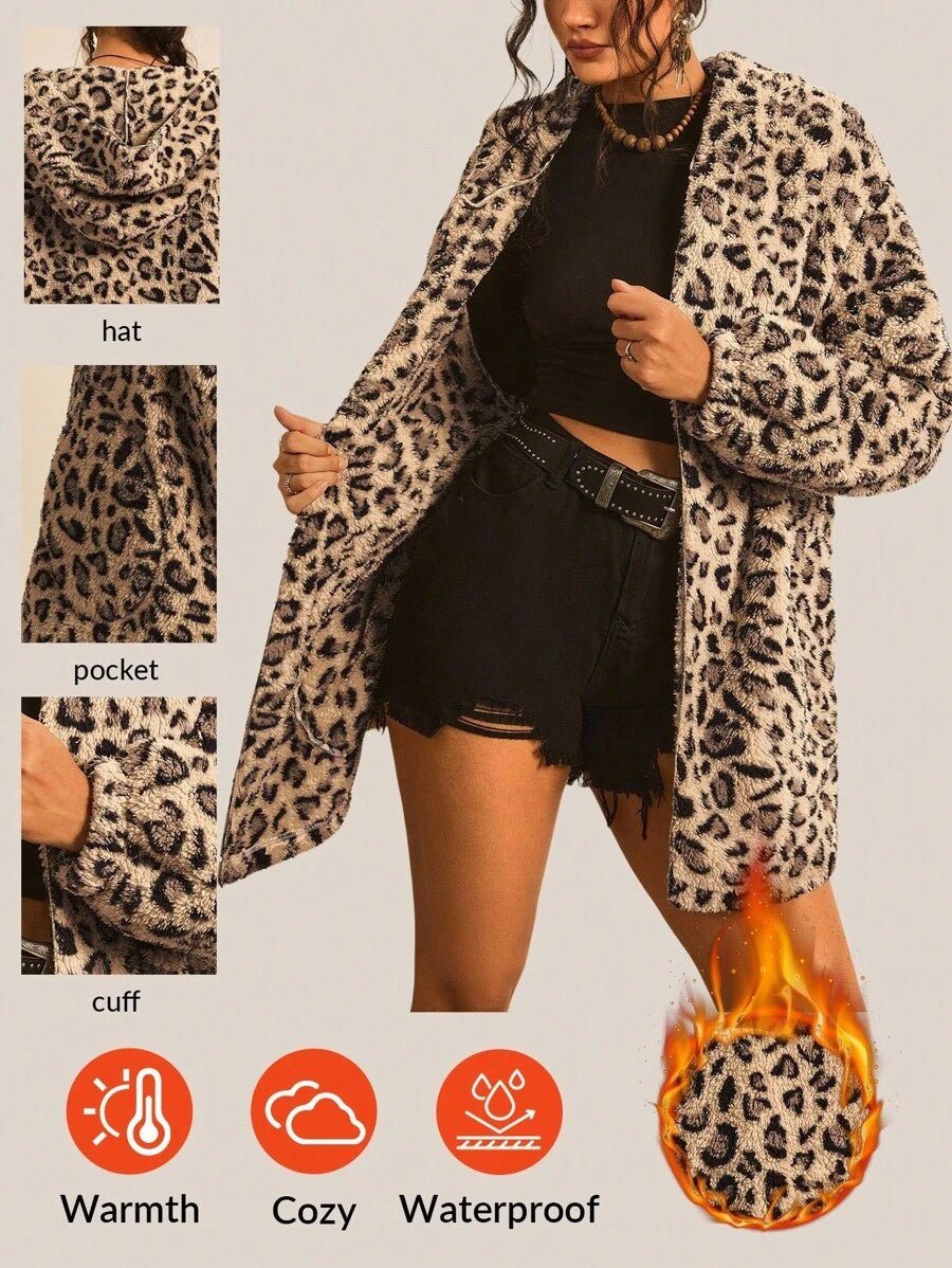 Plus Size Hooded Zip-Up Teddy Jacket – image 105