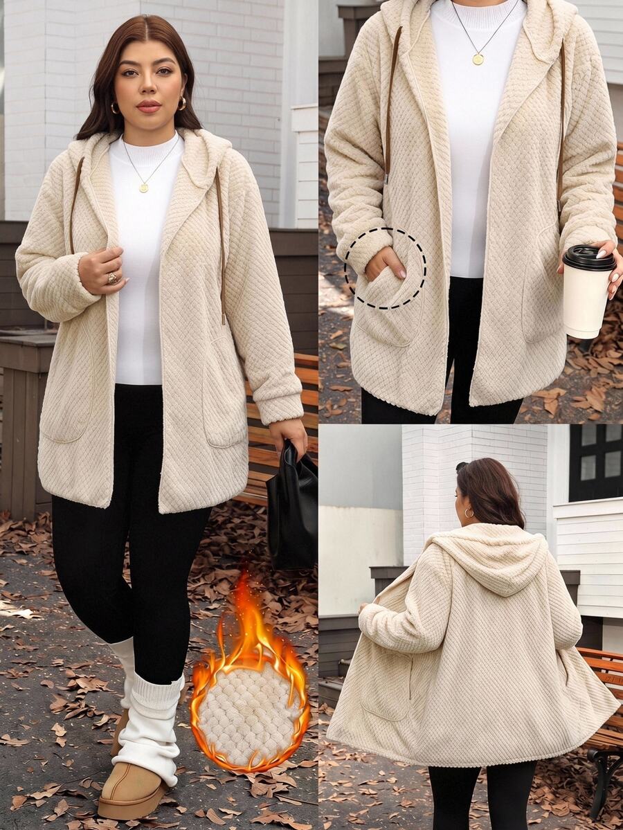 Plus Size Hooded Zip-Up Teddy Jacket – image 35