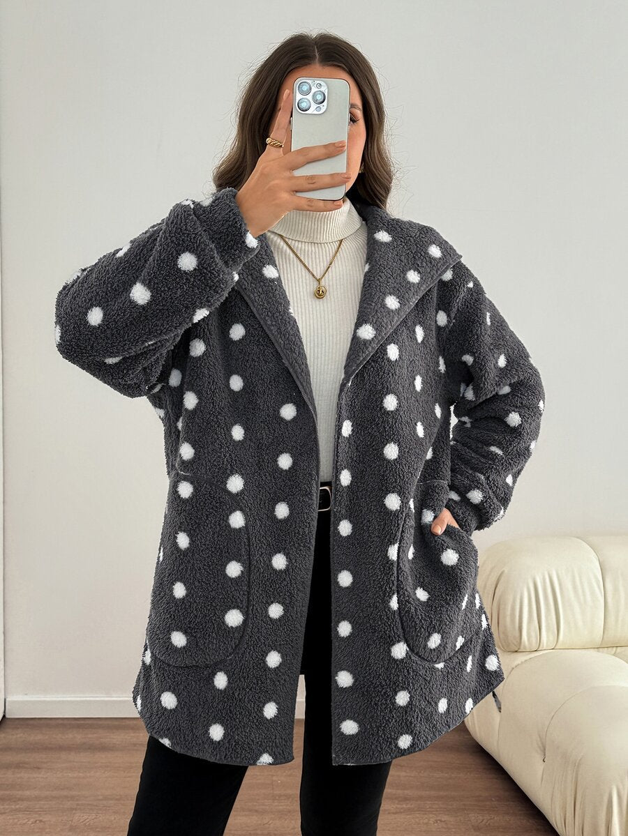 Plus Size Hooded Zip-Up Teddy Jacket – image 96