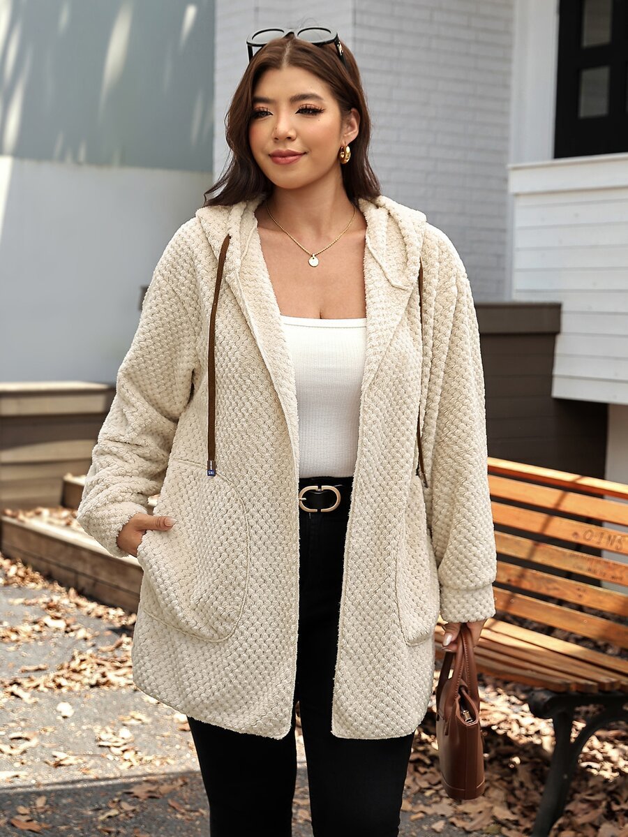 Plus Size Hooded Zip-Up Teddy Jacket – image 31