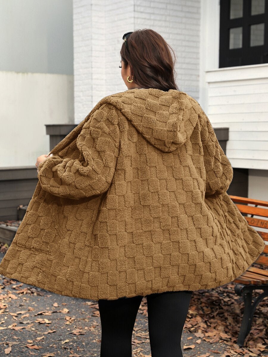Plus Size Hooded Zip-Up Teddy Jacket – image 81